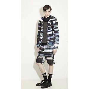 Hummel J Men's Fleece Lined Durable Quilted Shorts Bo-Da Striped New‎ S